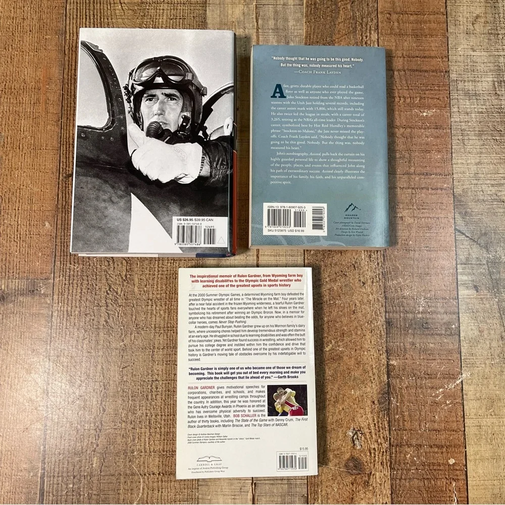 Inspirational Sports Heroes Book Bundle Ted Williams John Stockton Wrestling
